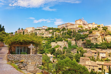 Fototapeta na wymiar .The beautiful villages of Provence. A street in the village of Gordes. France.