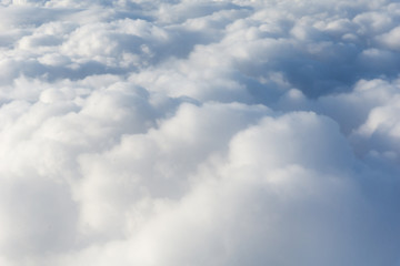 Soft white fluffy clouds fullframe abstract