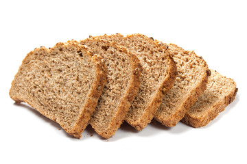 grain bread slices isolated close-up