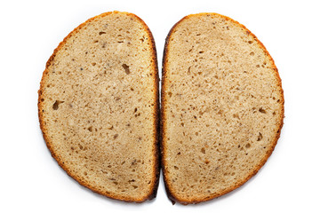 grain bread slices isolated