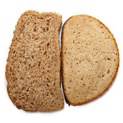 grain bread slices isolated