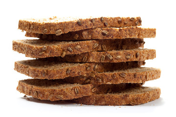 grain bread slices isolated