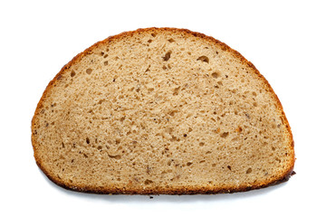 grain bread slice isolated close-up
