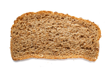 grain bread slice isolated close-up