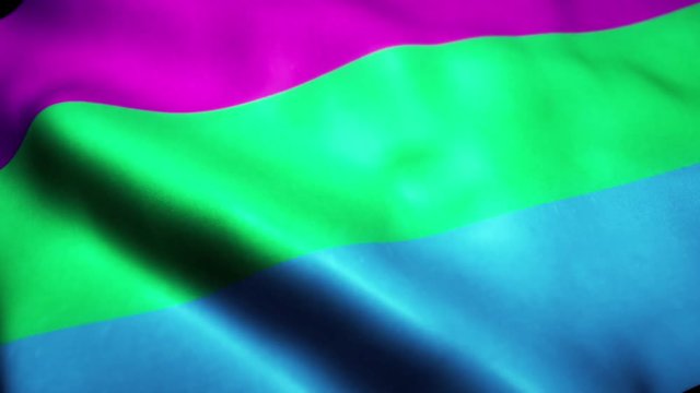 Waving Polysexuality Pride Flag