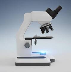 Modern digital microscope 3D rendering