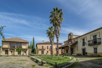 Fototapeta na wymiar Plaza de la villa abandonada de Granadilla en Caceres, España 
