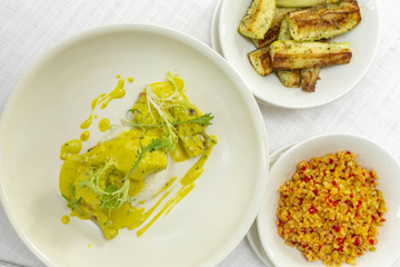 curry chicken, top view