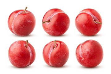 plum isolated on white background, clipping path, full depth of field