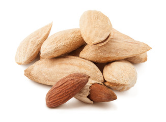 almond isolated on white background, clipping path, full depth of field