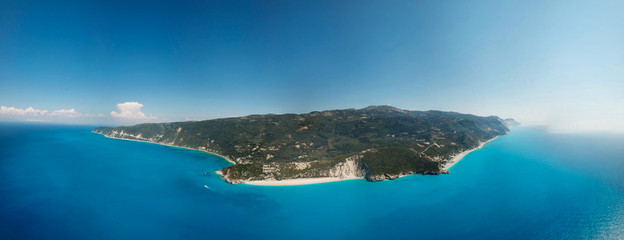 Beautiful drone shot of Lefkada in Greece