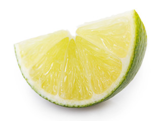 Fresh lime on white background