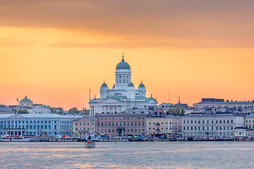 Sunset over Helsinki Cathedral, Finland
