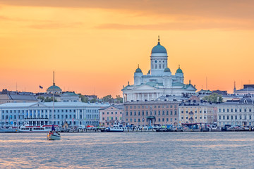 Sunset over Helsinki Cathedral, Finland