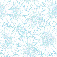 Seamless pattern with chrysanthemum flowers ornament