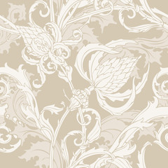 Seamless pattern with poppy flowers