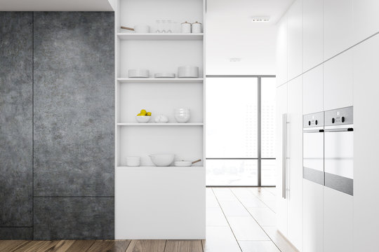 White cupboard in a modern kitchen
