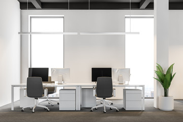 White wall industrial style company office