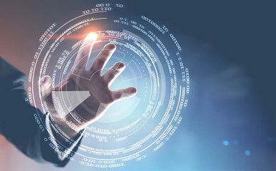 Glowing finger man and HUD