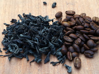 Dry tea and coffee on the table