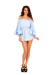 Portrait young beautiful brunette woman