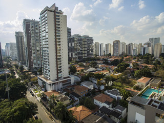 Panoramic view of the buildings of the Campo Belo neighborhood in Sao Paulo, Brazil 