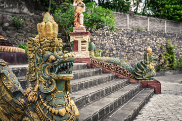Sculpture of dragon in budhist temple