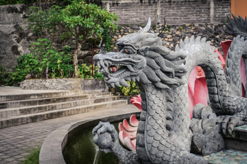 Sculpture of dragon in budhist temple