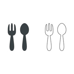 Spoon and Folk Vector icon