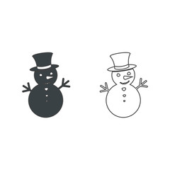 Snowman Vector icon