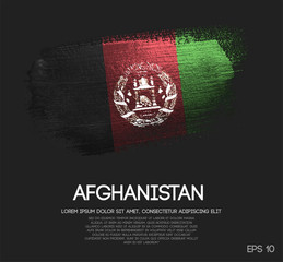 Afghanistan Flag Made of Glitter Sparkle Brush Paint Vector