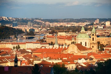 Fototapeta premium Prague skyline rooftop view dome