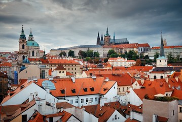 Fototapeta premium Prague skyline rooftop view