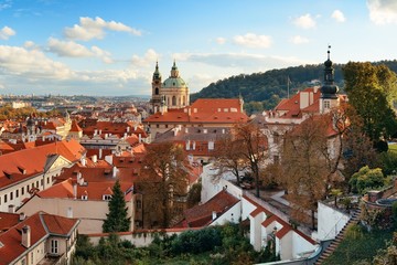 Naklejka na ściany i meble Prague skyline rooftop view