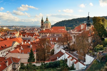 Prague skyline rooftop view