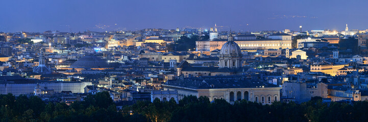 Rome skyline night view