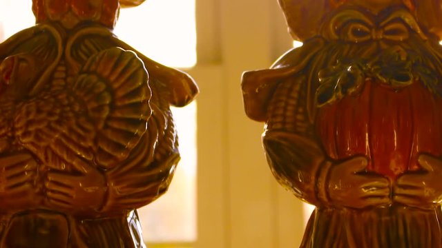 Ceramic statues on display