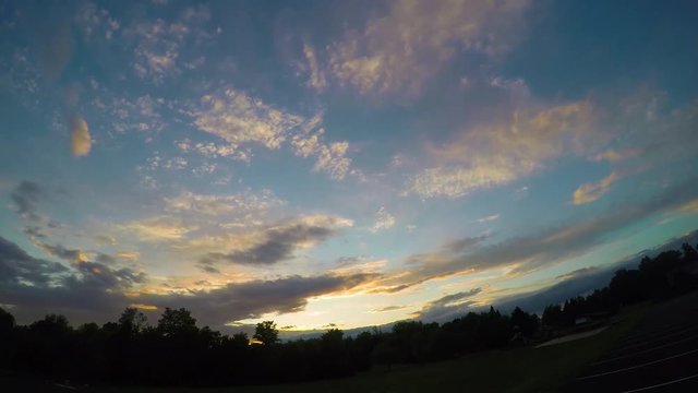 Time lapse of clouds and the sun