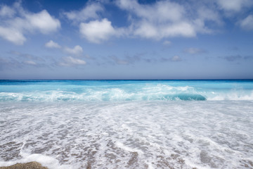 sunny tropical beach and perfect sky