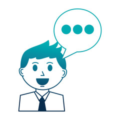business man and speech bubble communication