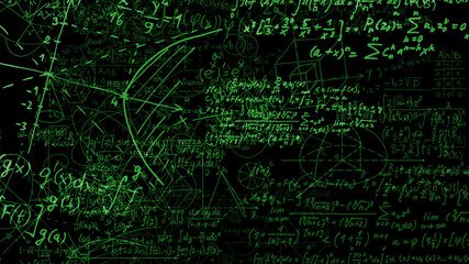 Obraz premium 3D rendering of abstract blocks of mathematical formulas located in the virtual space