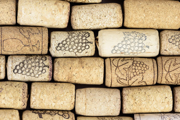 Background made of wine corks