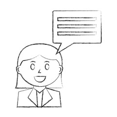 business woman with speech bubble