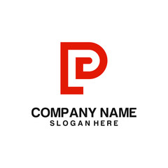 Letter P line logo design