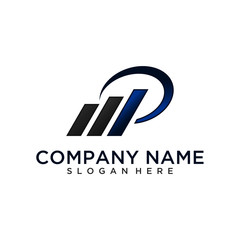 Letter P financial logo design