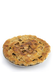 Homemade Apple Pie Isolated on a White Background