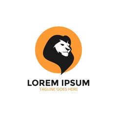 Unique lion logo mascot template. vector. editable. simple shape. minimalist color. memorable