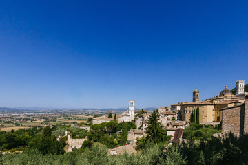 Fototapeta na wymiar Panoramic View of Houses of Assisi, Italy