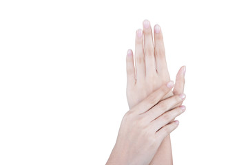 Fototapeta premium Female beautiful talent hand, arm and fingers in good shape figure