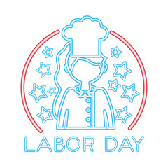restaurant female chef with labor day